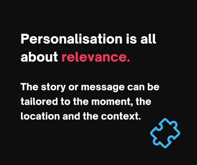 Personalisation is about relevance.